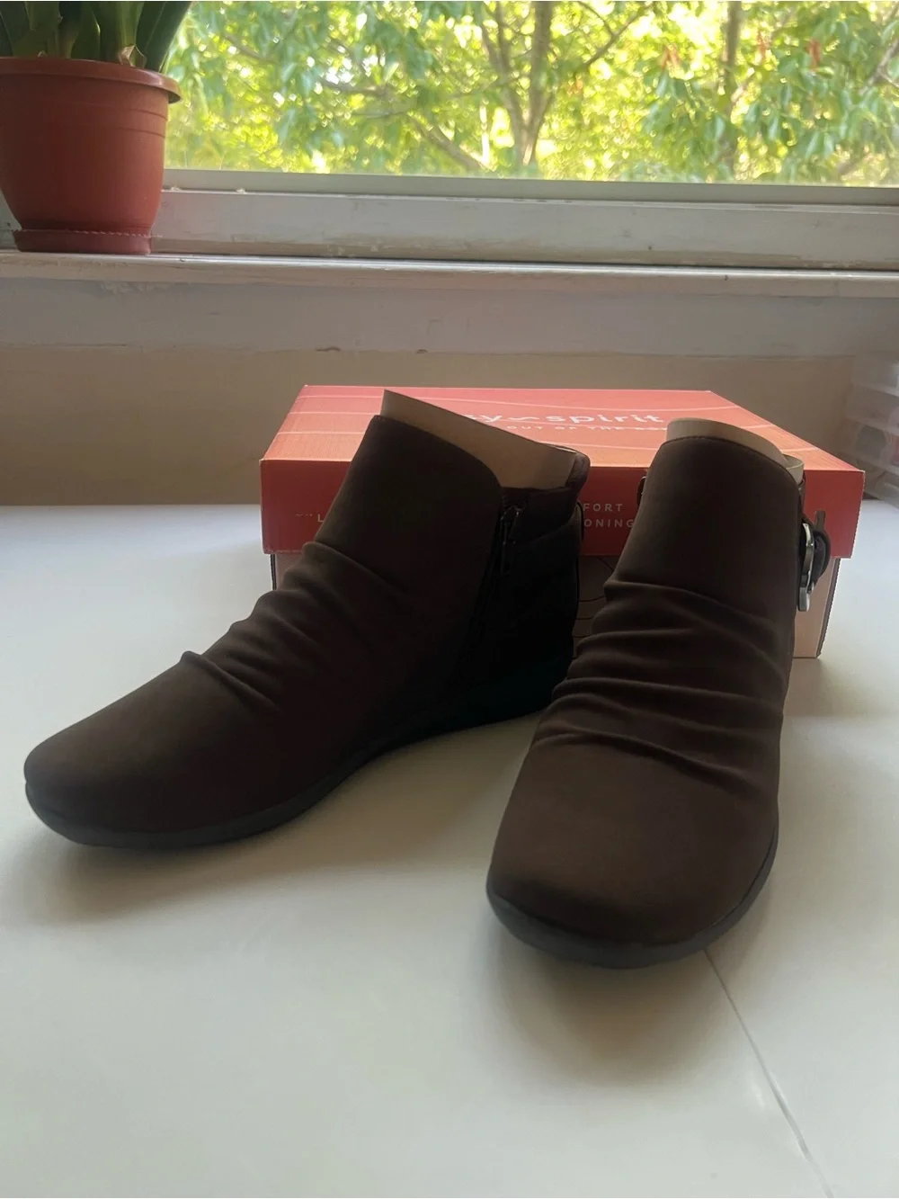 Easy Spirit Aryel Women's Ruched Buckle Ankle Booties